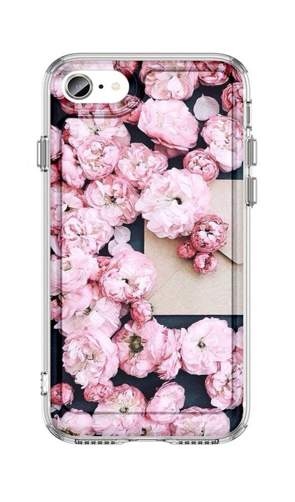 Zadní pevný kryt TopQ Image na mobil iPhone SE 2020 Růžové květy