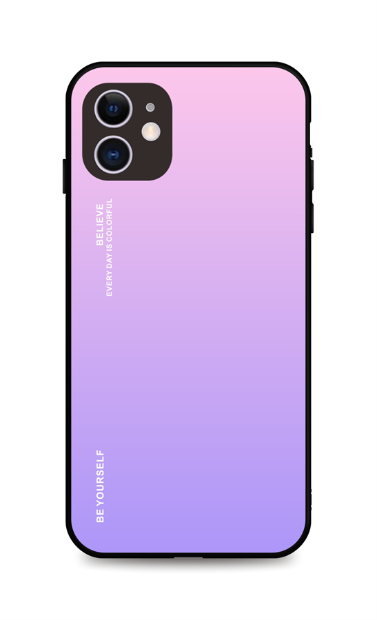 Zadní pevný kryt TopQ LUXURY na mobil iPhone 11 duhový růžový