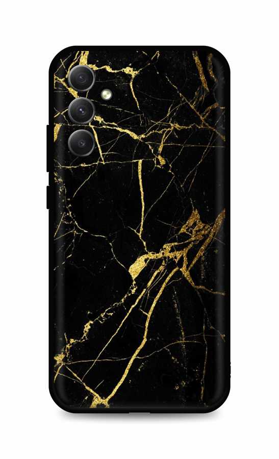 Zadní pevný kryt TopQ LUXURY na mobil Samsung A34 Marble černo-zlatý