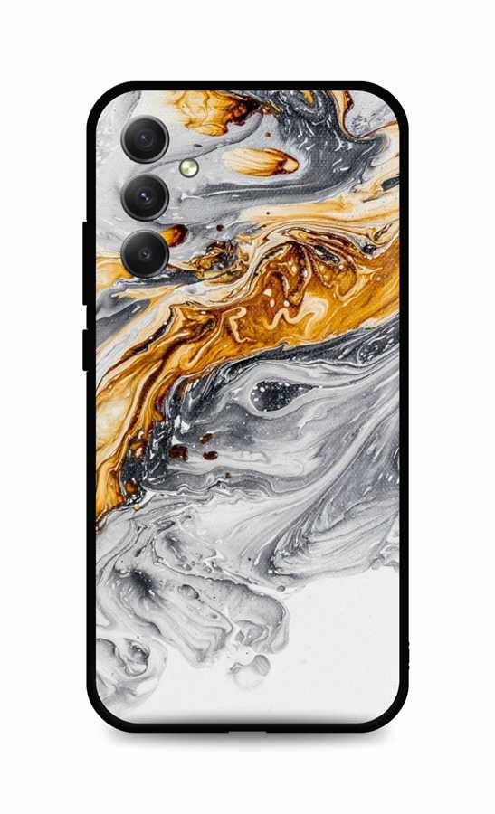 Zadní pevný kryt TopQ LUXURY na mobil Samsung A34 Marble šedo-zlatý