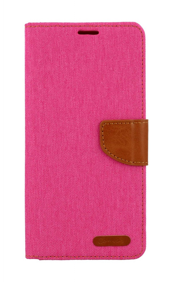 Knížkové pouzdro Canvas na mobil Xiaomi Redmi 13C růžové