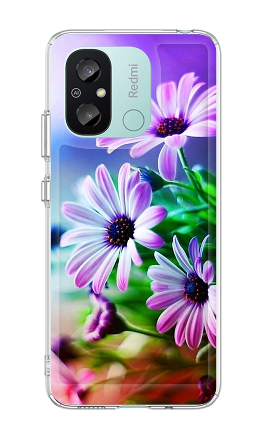Zadní pevný kryt TopQ Image na mobil Xiaomi Redmi 12C Fialové květy