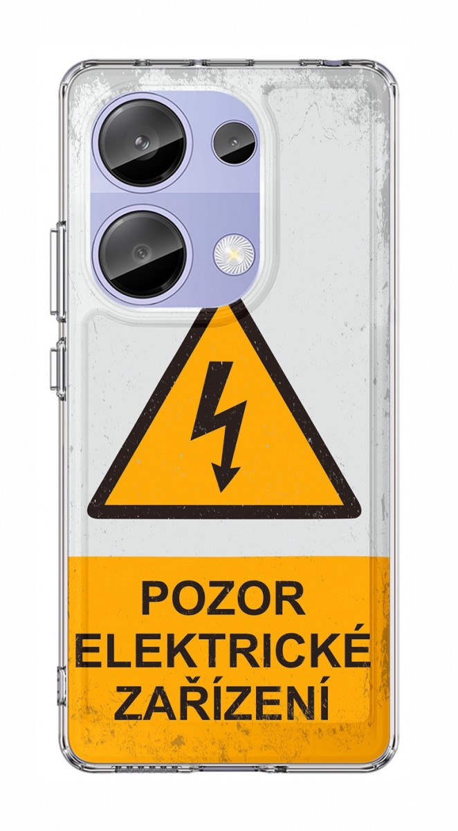 Zadní pevný kryt TopQ Image na mobil Xiaomi Redmi Note 13 Pro Pozor elektrické zařízení