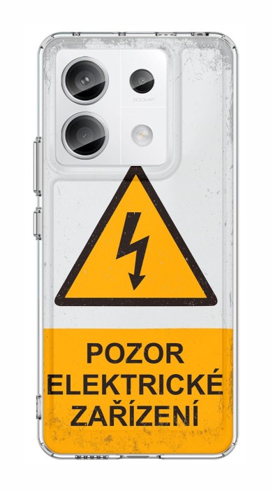 Zadní pevný kryt TopQ Image na mobil Xiaomi Redmi Note 13 Pro 5G Pozor elektrické zařízení