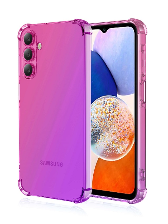Zadní kryt TopQ na mobil Samsung A16 Shock duhový růžovo-fialový