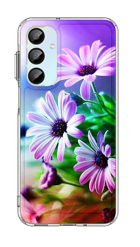 Zadní pevný kryt TopQ Image na mobil Samsung A16 Fialové květy