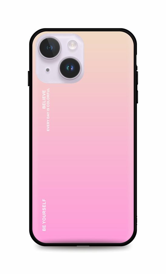 Zadní pevný kryt TopQ LUXURY na mobil iPhone 14 Plus duhový meruňkový