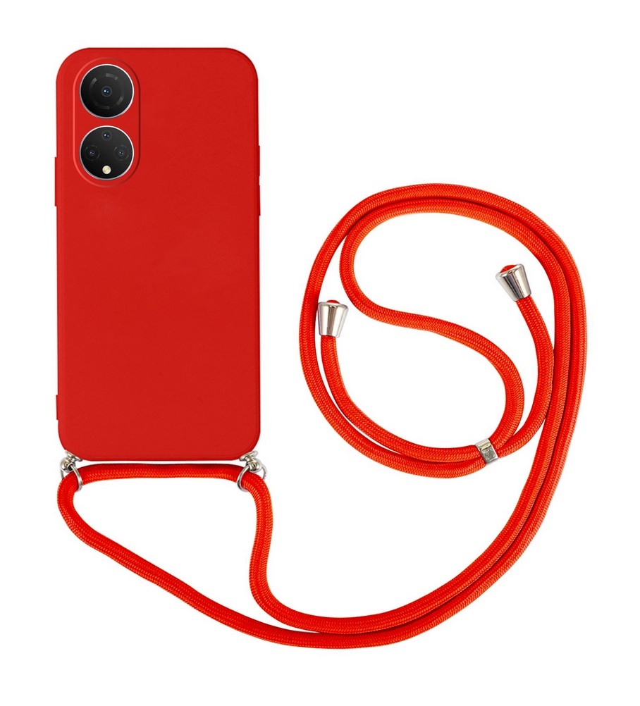 Zadní kryt TopQ na mobil Honor X7 červený se šňůrkou