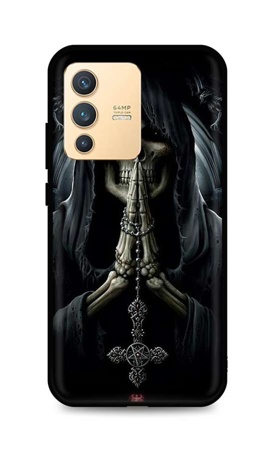 Zadní silikonový kryt TopQ DARK na mobil Vivo V23 5G Grim Reaper