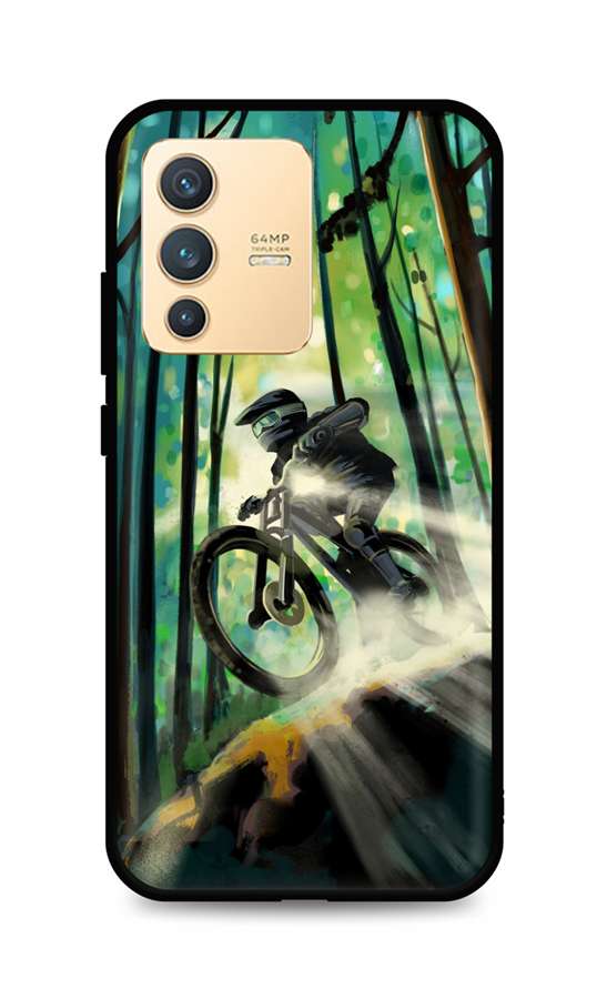 Zadní silikonový kryt TopQ DARK na mobil Vivo V23 5G Mountain Bike