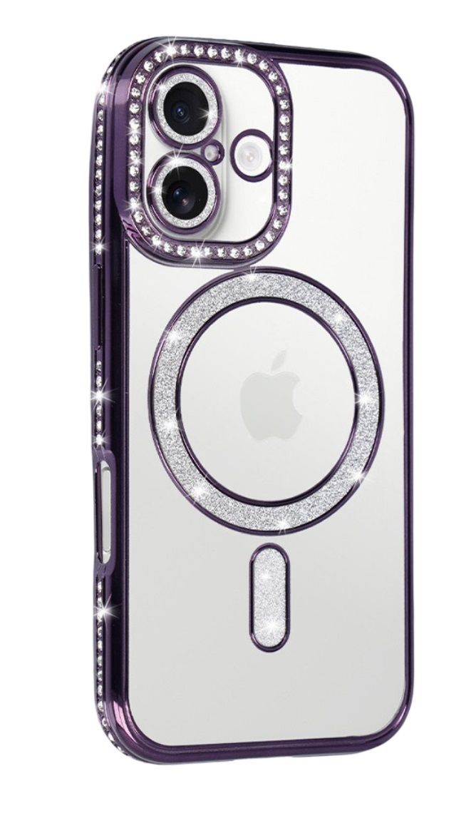 Zadní kryt Bling Magsafe pro iPhone 17 purple