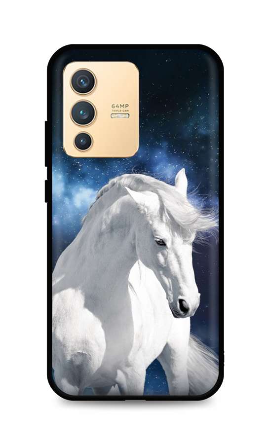 Zadní silikonový kryt TopQ DARK na mobil Vivo V23 5G White Horse