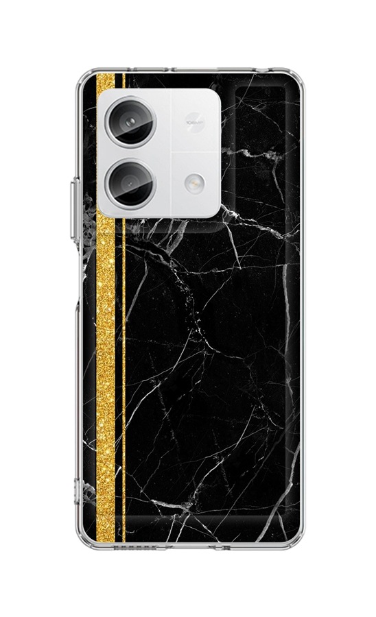 Zadní pevný kryt TopQ STYLE na mobil Xiaomi Redmi Note 13 5G Mramor černo-zlatý