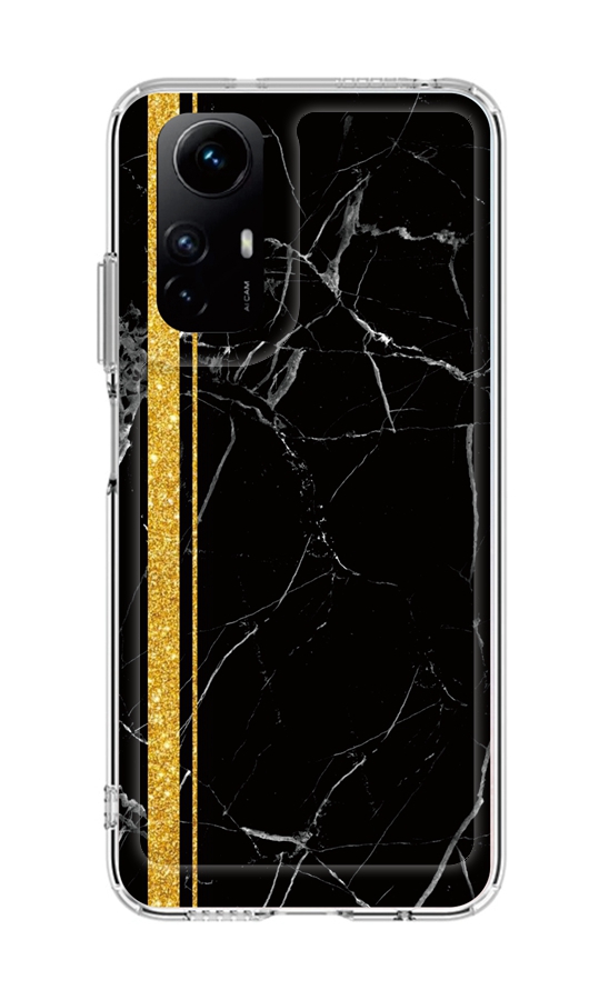 Zadní pevný kryt TopQ STYLE na mobil Xiaomi Redmi Note 12S Mramor černo-zlatý