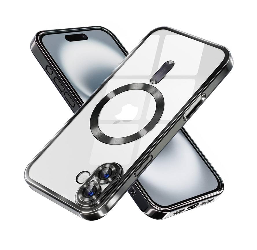 Zadní kryt Techsuit Luxury Crystal MagSafe na mobil iPhone 16 černý