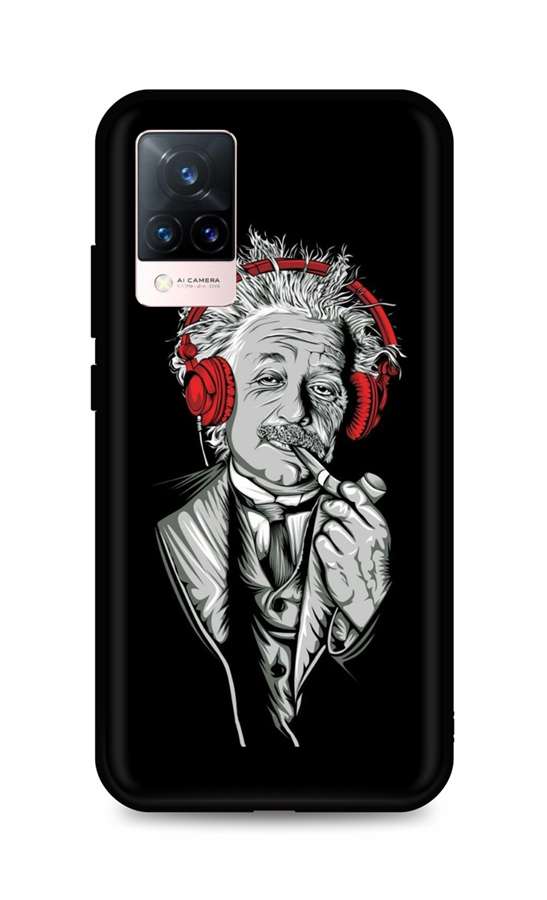 Zadní silikonový kryt TopQ DARK na mobil Vivo V21 5G Albert Einstein