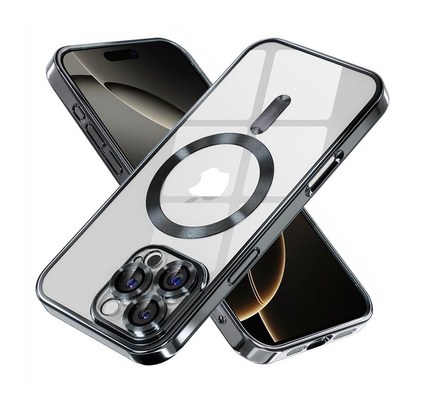 Zadní kryt Techsuit Luxury Crystal MagSafe na mobil iPhone 16 Pro Max černý
