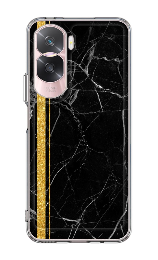 Zadní pevný kryt TopQ STYLE na mobil Honor 90 Lite 5G Mramor černo-zlatý