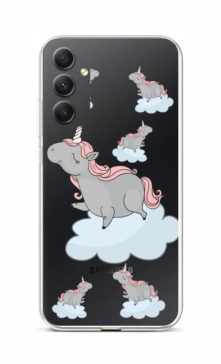 Zadní kryt TopQ na mobil Samsung A34 Grey Unicorns