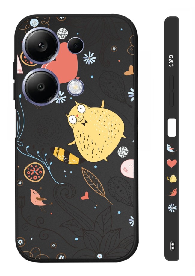 Zadní kryt TopQ Design na mobil Xiaomi Redmi Note 13 Pro Kočička černý