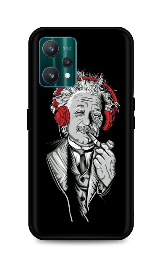 Zadní silikonový kryt TopQ DARK na mobil Realme 9 Pro Albert Einstein