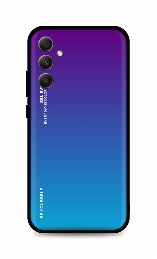 Zadní pevný kryt TopQ LUXURY na mobil Samsung A34 duhový purpurový
