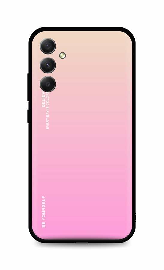 Zadní pevný kryt TopQ LUXURY na mobil Samsung A34 duhový meruňkový