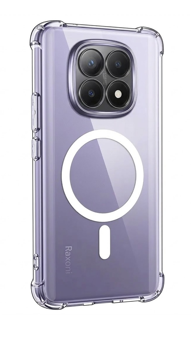 Odolný zadní kryt TopQ Magsafe na mobil Xiaomi Redmi Note 14 Pro+ 5G průhledný