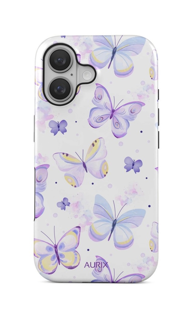 Luxusní kryt AURIX MagSafe iPhone 16 Butterflies