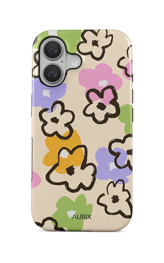 Luxusní kryt AURIX MagSafe iPhone 16 Flower Drawing