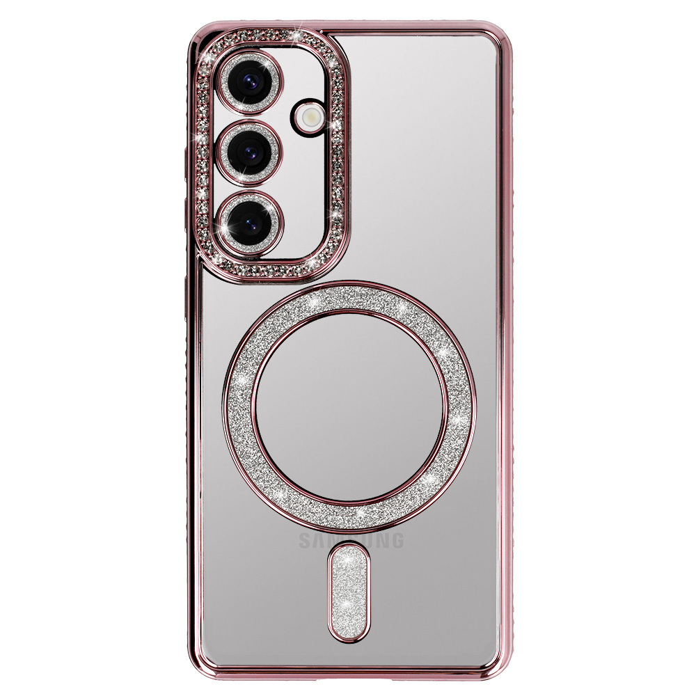 Zadní kryt Bling Magsafe pro Samsung Galaxy S25 FE pink