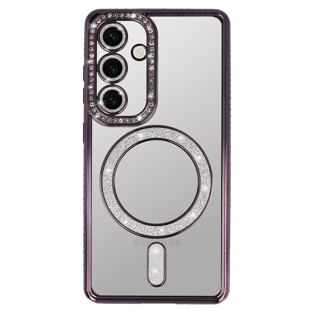 Zadní kryt Bling Magsafe pro Samsung Galaxy S25 FE purple