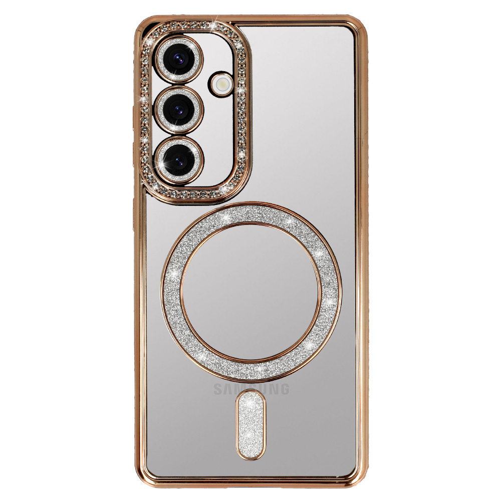 Zadní kryt Bling Magsafe pro Samsung Galaxy S25 FE gold