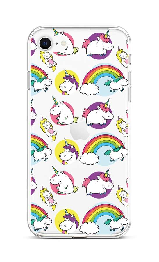 Zadní silikonový kryt TopQ na mobil iPhone SE 2022 Chunky Unicorns