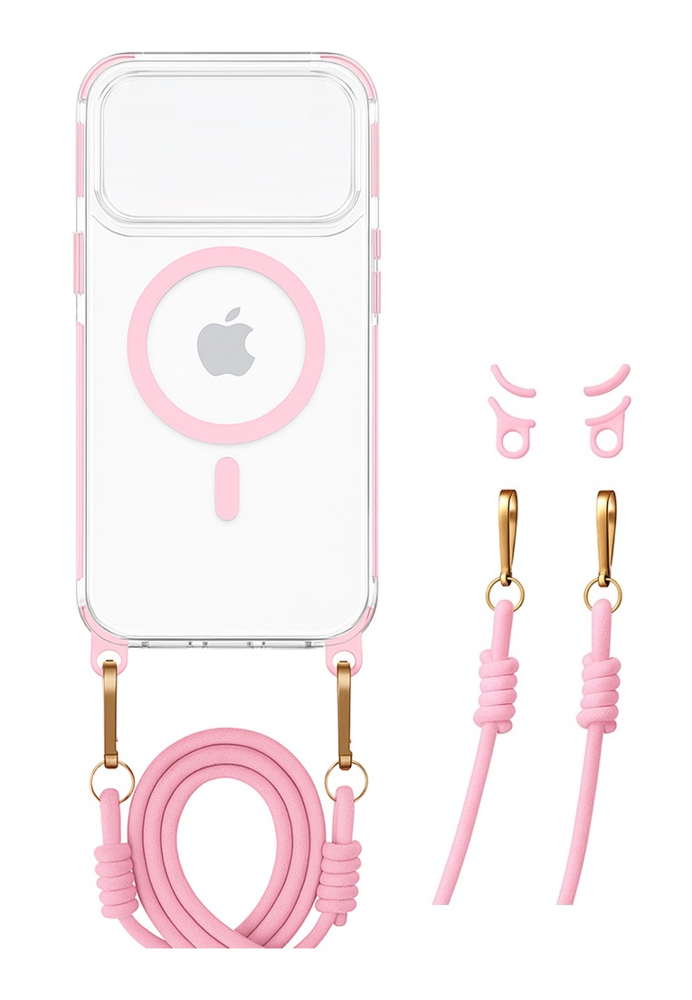 Zadní kryt Tel Protect Strap Clear pro iPhone 17 Pro Max pink