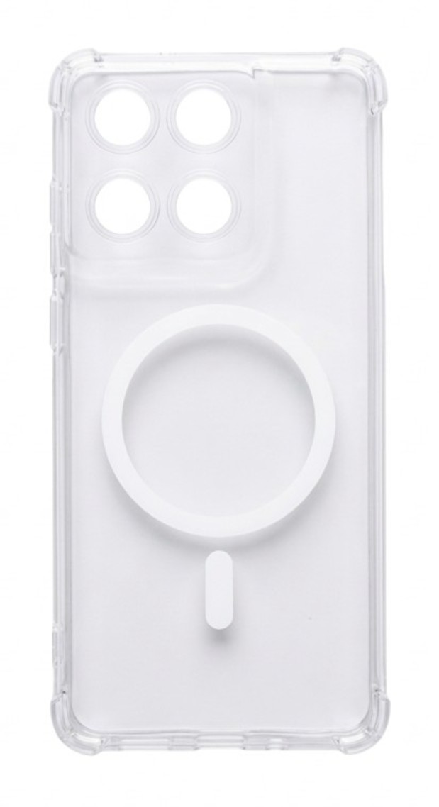 Odolný zadní kryt TopQ Magsafe na mobil Motorola Edge 60 Fusion průhledný