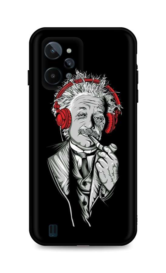 Zadní silikonový kryt TopQ DARK na mobil Realme C31 Albert Einstein