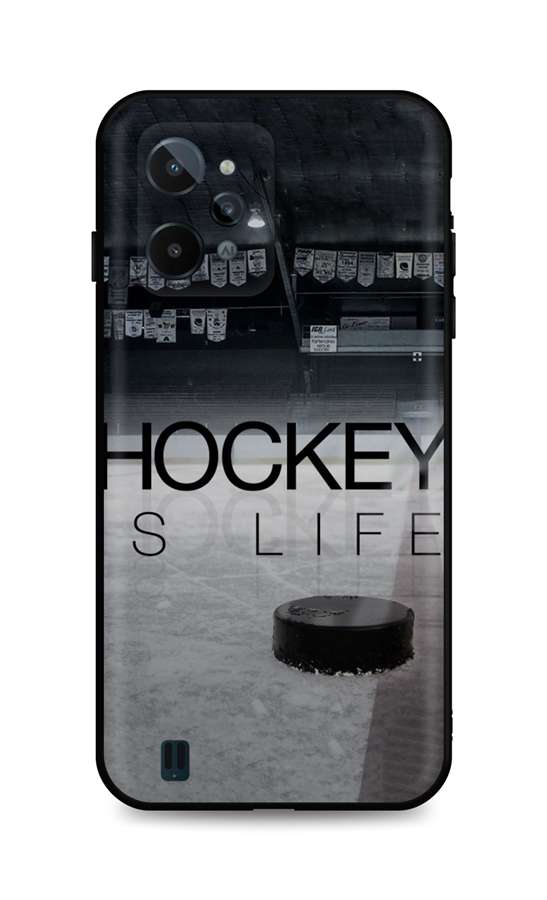Zadní silikonový kryt TopQ DARK na mobil Realme C31 Hockey Is Life