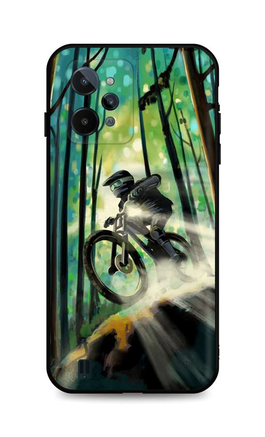 Zadní silikonový kryt TopQ DARK na mobil Realme C31 Mountain Bike