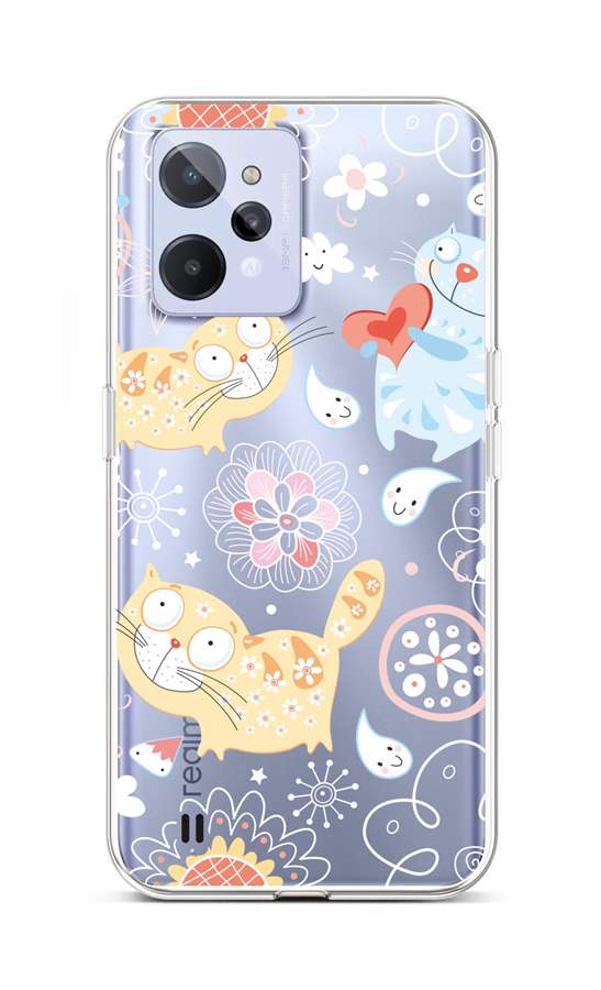 Zadní silikonový kryt TopQ na mobil Realme C31 Happy Cats