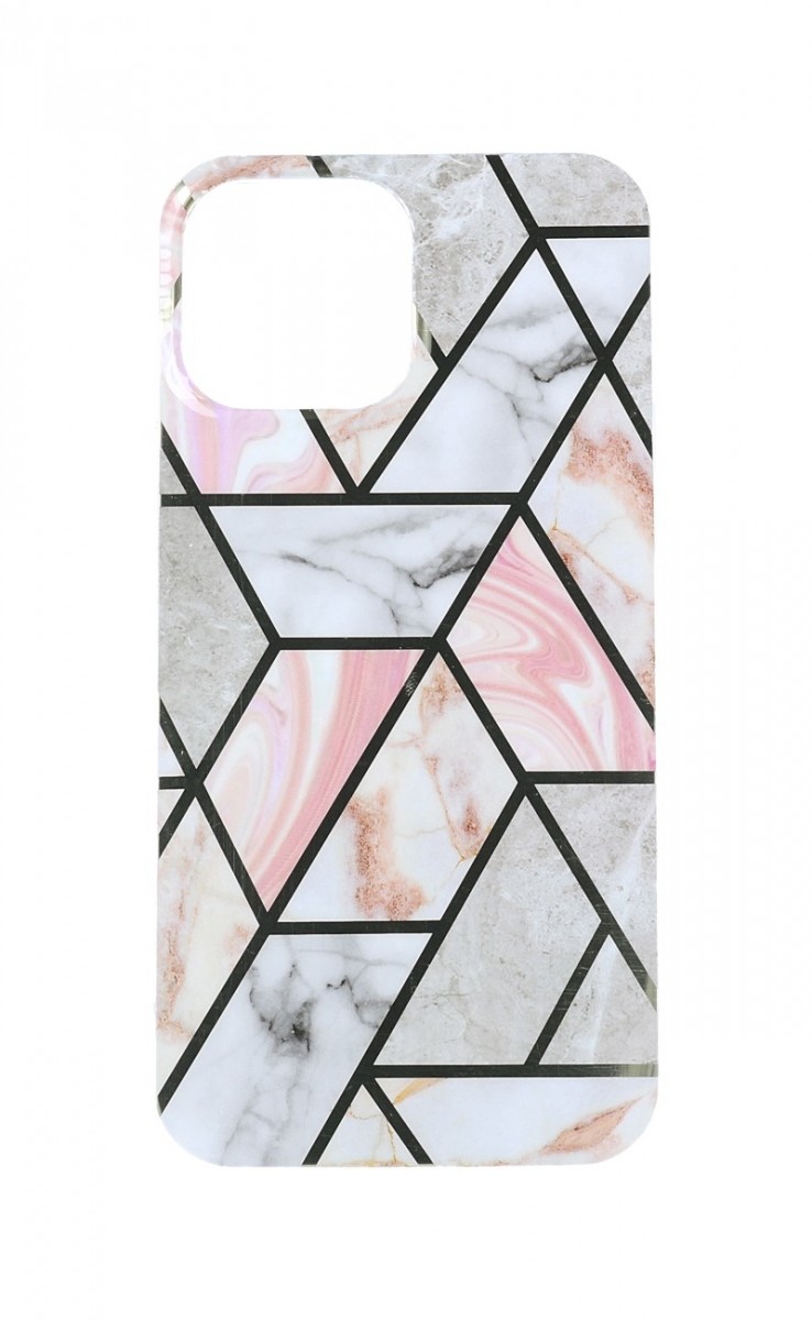 Zadní pevný kryt Techsuit na mobil iPhone 13 Pro Max Marble Pink Hex