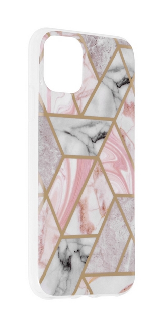 Zadní pevný kryt Techsuit na mobil iPhone 11 Marble Pink Hex