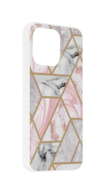 Zadní pevný kryt Techsuit na mobil iPhone 13 Pro Marble Pink Hex