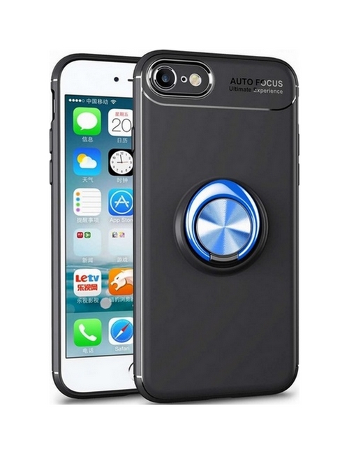 Zadní kryt TopQ na mobil iPhone SE 2022 černý s modrým prstenem