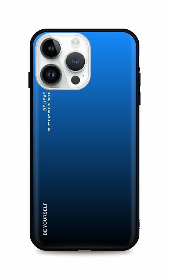 Zadní pevný kryt TopQ LUXURY na mobil iPhone 14 Pro Max duhový modrý