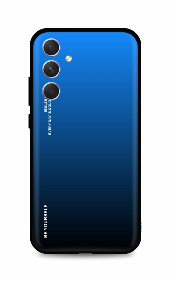Zadní pevný kryt TopQ LUXURY na mobil Samsung A14 duhový modrý