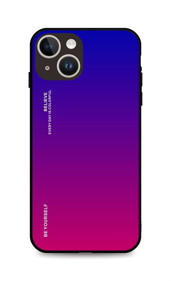 Zadní pevný kryt TopQ LUXURY na mobil iPhone 15 duhový fialový