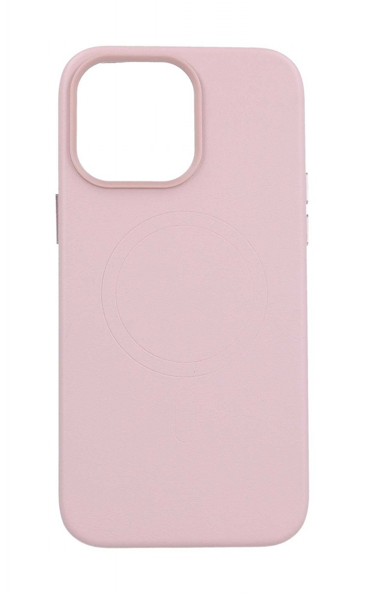 Zadní pevný kryt TopQ Leather MagSafe na mobil iPhone 14 Pro Max růžový