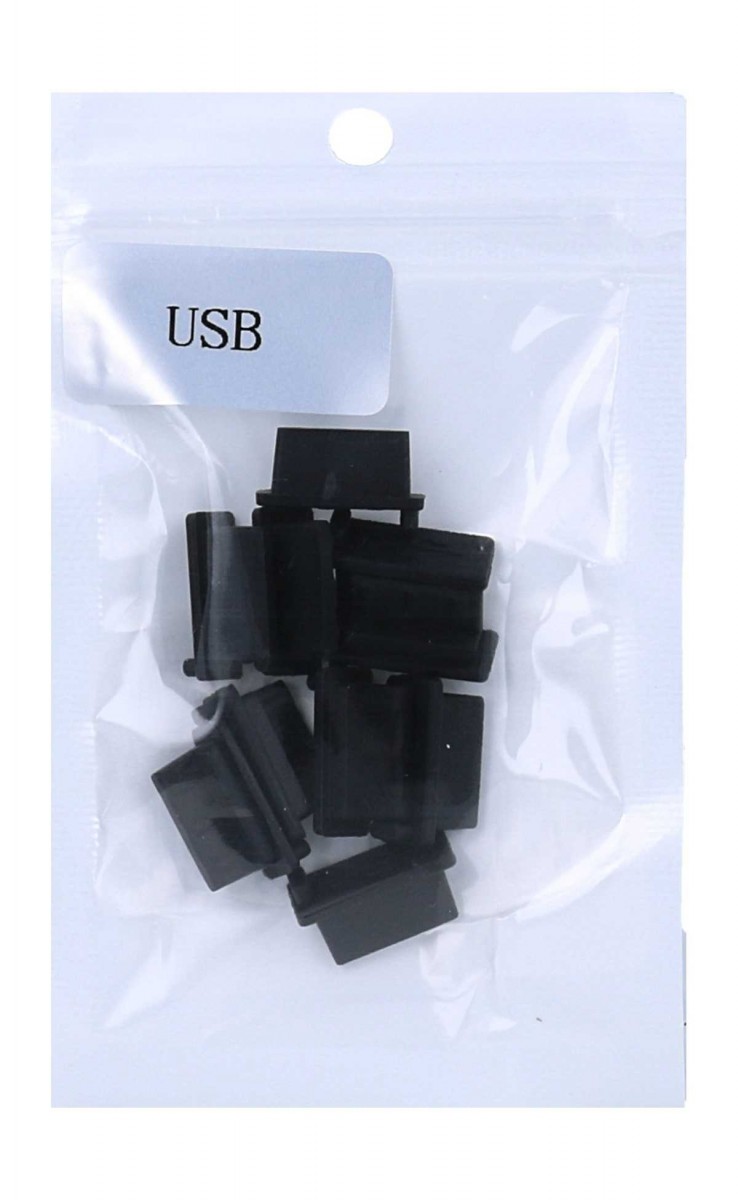 Záslepka do konektoru mobilního telefonu TopQ USB-A černá 10ks
