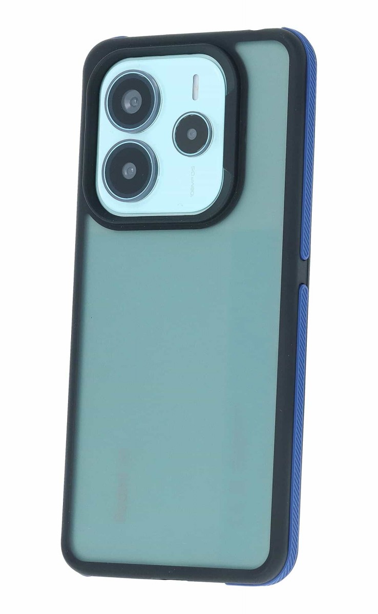 Zadní kryt TopQ Neo na mobil Xiaomi Redmi Note 14 5G tmavý s modrým okrajem